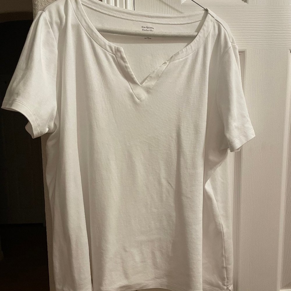 Kim Rogers Perfectly Soft White Tee XL